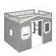 preview thumbnail 4 of 56, Full Size Solid Wood House Loft Bed with Ladder