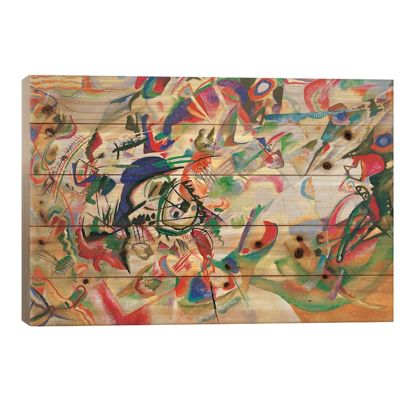 Composition VII Print On Wood by Wassily Kandinsky - Multi-Color - 18x26x1.5