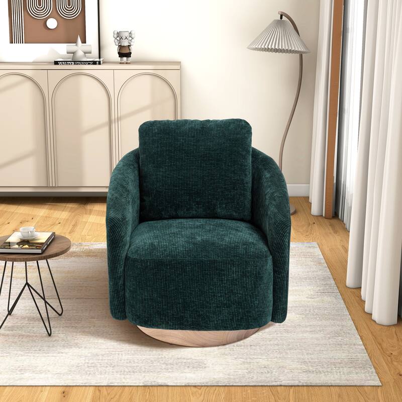 Swivel Accent Barrel Chair and Comfy Round Accent Single Sofa Chair, 360 Degree Club Chair, Lounge Armchair for Living Room
