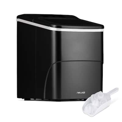 Newair 26 lbs. Countertop Ice Maker, Matte Black Portable and Lightweight, Intuitive Control, Large or Small Ice Size