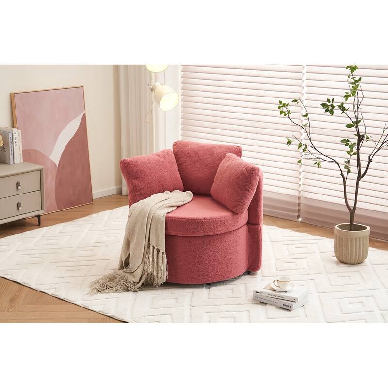 Teddy Fabric Swivel And Storage Chair