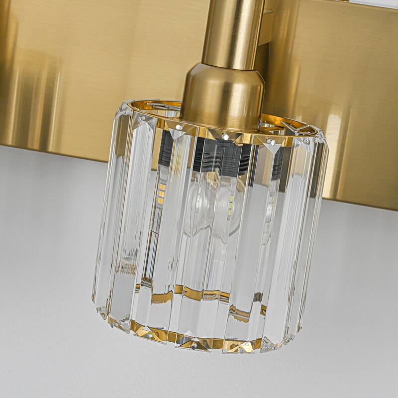 3/4/5-Light Modern Glam Dimmable Cylinder Crystal Wall Light Bathroom Vanity Light