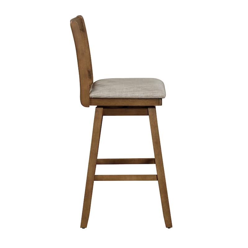 Brookline Wooden Linen Swivel Dining Room Barstool