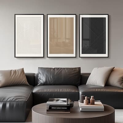 Framed Modern Black and White Abstract Wall Art
