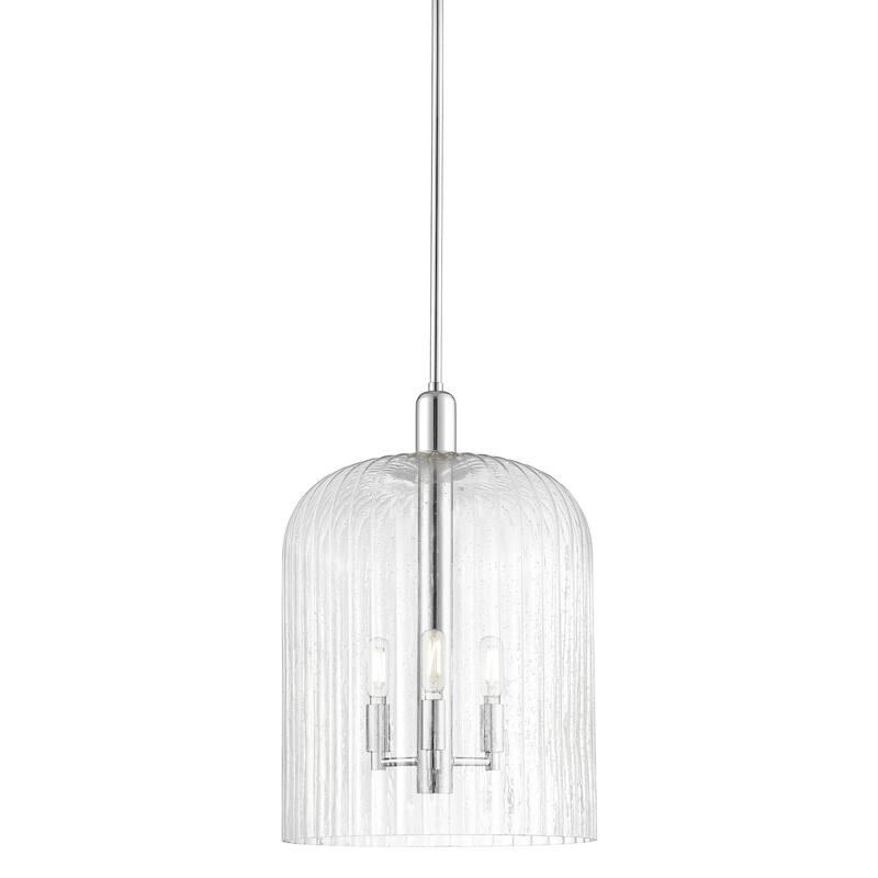 Innovations Lighting 716-3S-18-12 Bridal Veil Pendant Bridal Veil 3 - Polished Chrome / Seedy