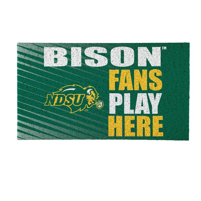 28 in. x 16 in. North Dakota State University "Fans Play Here" PVC Door Mat