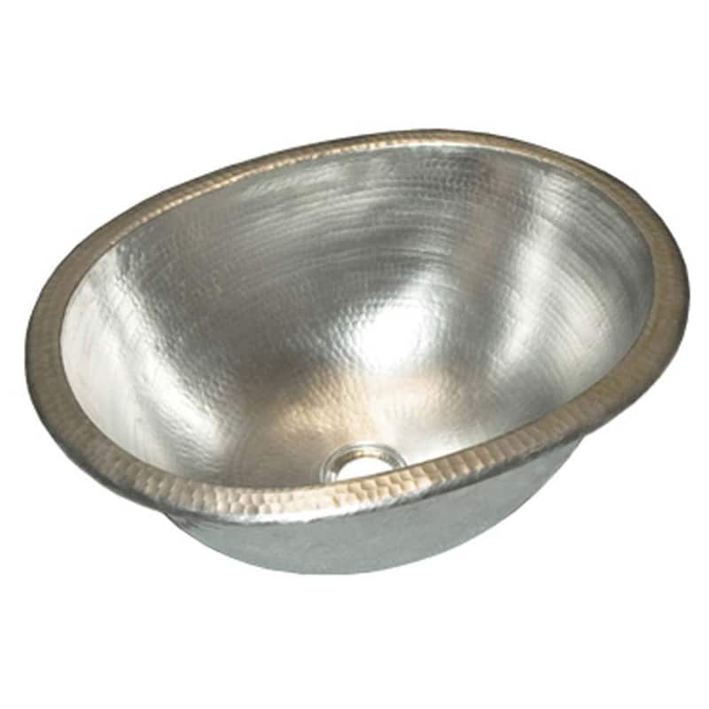 Native Trails Antique Copper Cameo 17" Copper Drop In Bathroom Sink - Brushed Nickel