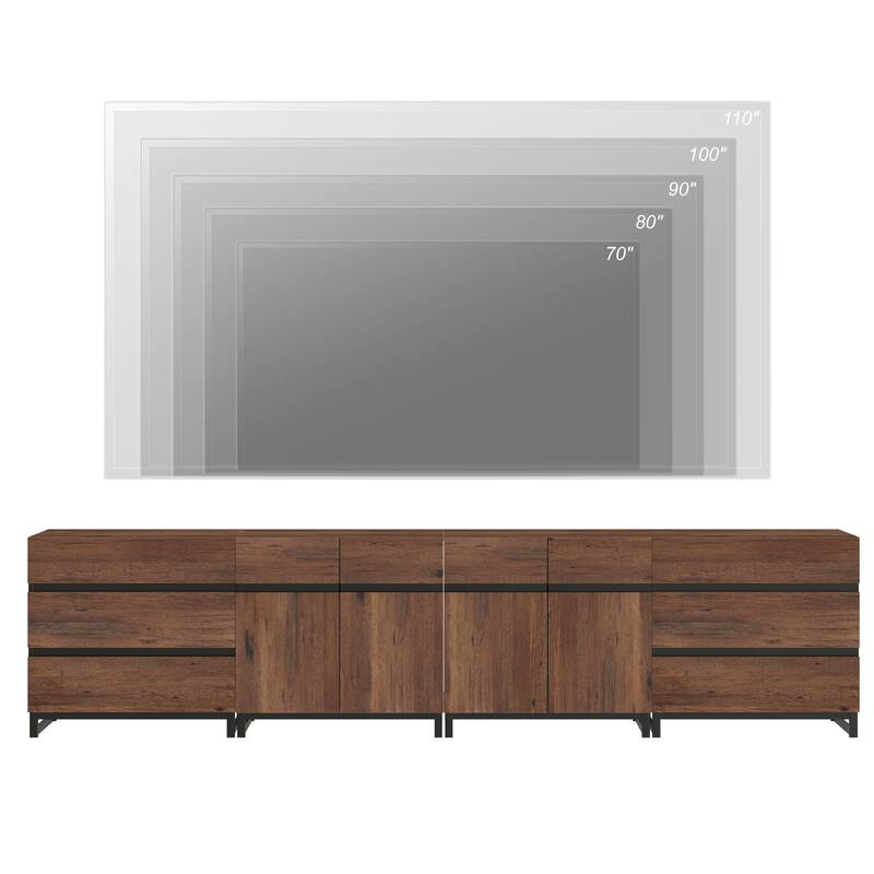 Modern TV Stand for TVs up to 120 Inches, 4-in-1 Media Console with 6 Drawers and Adjustable Shelves, Entertainment Center