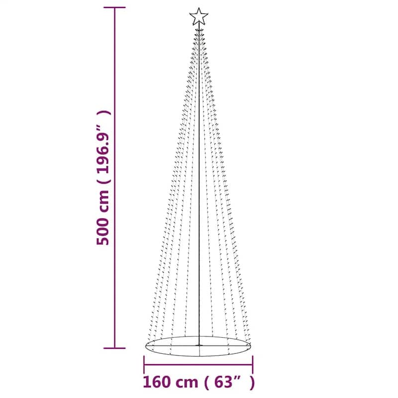 vidaXL Christmas Cone Tree Decoration Artificial Christmas Tree with LEDs