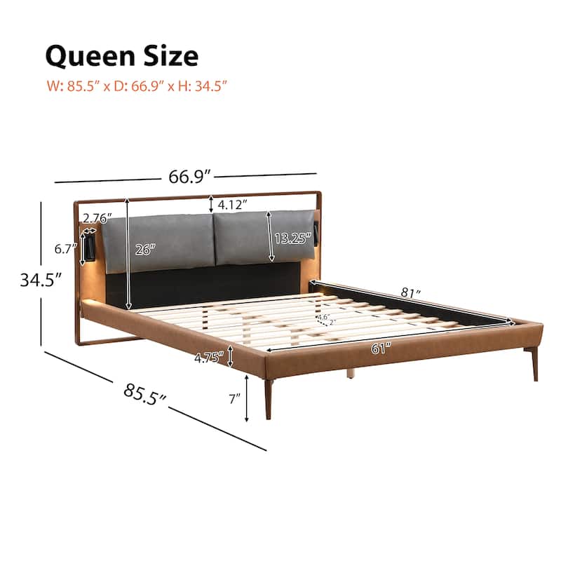 Leather Queen Bed