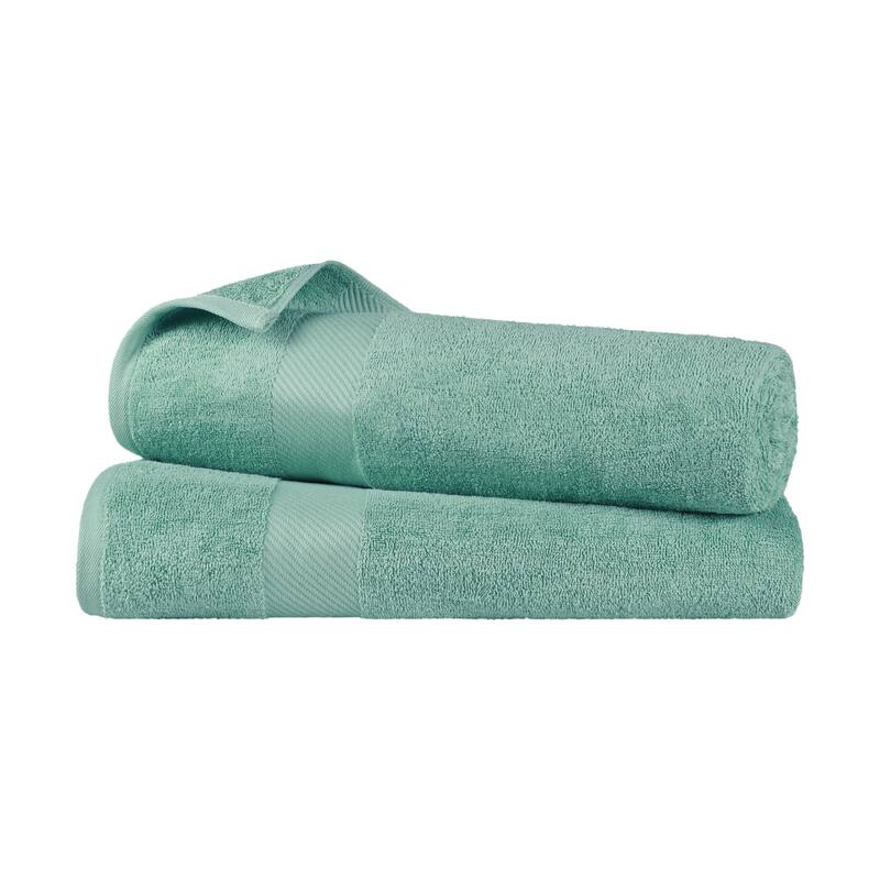 Superior Luxury Solid Highly Absorbent Egyptian Cotton Bath Sheet Towel - (Set of 2) - Sea Foam