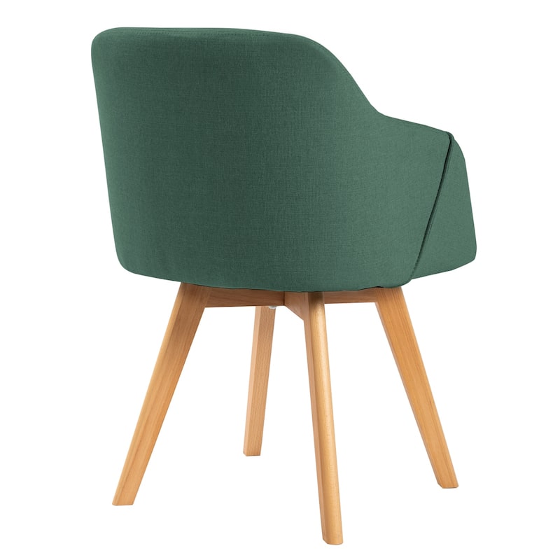 Upholstered Swivel Dining Chairs Set of 2 with Solid Wood Legs - 33.1" H x 21.5" W x 22.5" D