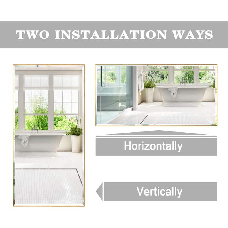 Rectangle Metal Framed Beveled Edge Bathroom Vanity Mirror