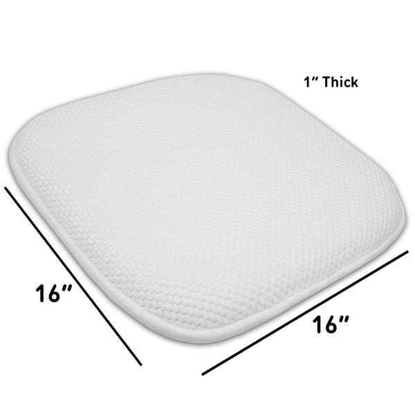 dimension image slide 14 of 18, 16-in. Square Non-slip Memory Foam Seat Cushions (2 OR 4) - 16 X 16