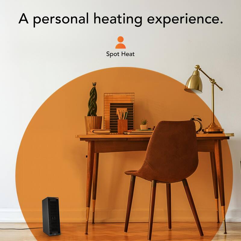 Vornado Rise 12H Small Room Personal Tower Heater, Advanced Safety