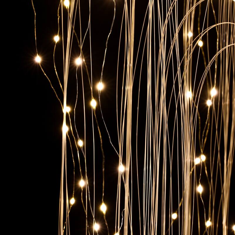 47.24" H White Willow Tree Christmas Holiday Party Decoration with LED Lights - 47.24" H x 22.44" W x 19.69" D