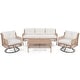 preview thumbnail 9 of 8, 4-Piece Sectional Rattan Outdoor Conversation Set with Swivel Chairs