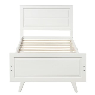 Twin Platform Bed with Headboard and Footboard, No Box Spring