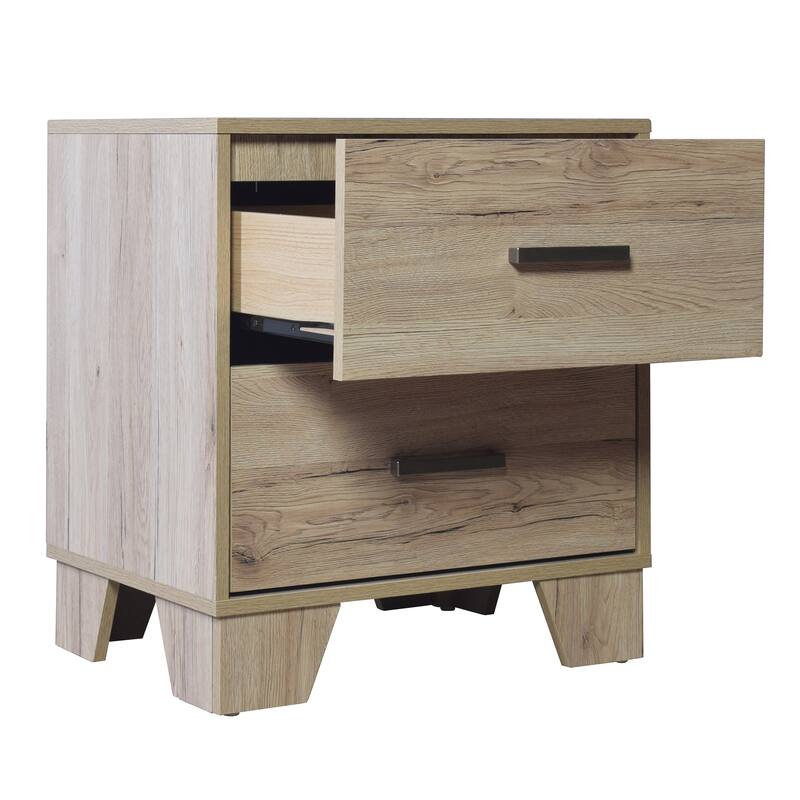 CraftPorch Simple Clean-Lines 2-Drawers Wooden Nightstand