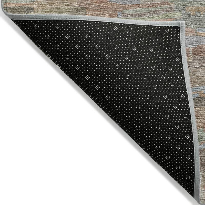 Machine Washable Indoor/ Outdoor Abstract Rock Chantille Rug