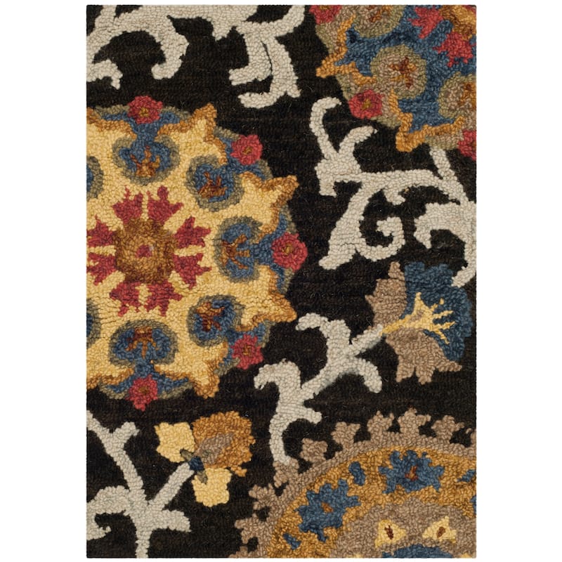 SAFAVIEH Handmade Blossom Maaret Modern Floral Wool Rug - 2' x 3' - Charcoal/Multi