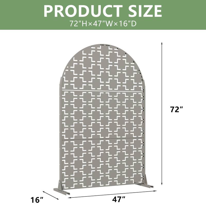 Dovelina 6ft.Outdoor Freestanding Metal Privacy Screen Decorative Garden Fence - 72"x47"