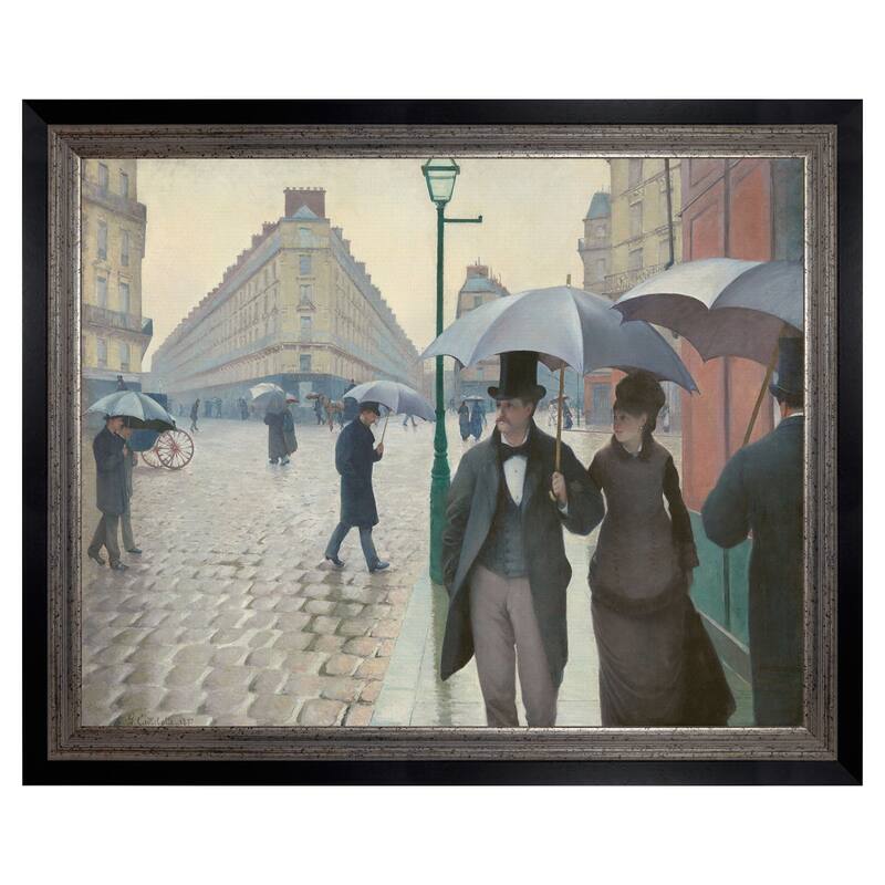 Masterpiece Art Gallery| Rainy Day in Paris by Gustave Caillebotte - Framed Canvas Art Print