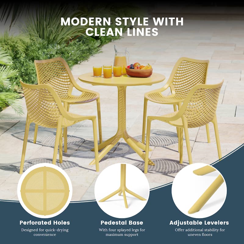 Frond and Form 31.5 Inch Outdoor Round Dining Table