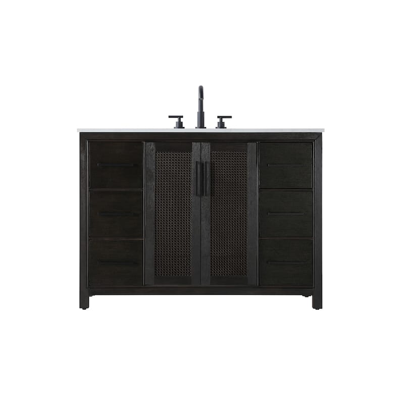 Elegant Lighting VF29548 Alina 48" Free Standing Single Basin Vanity - Chocolate Oak - Oak Finish