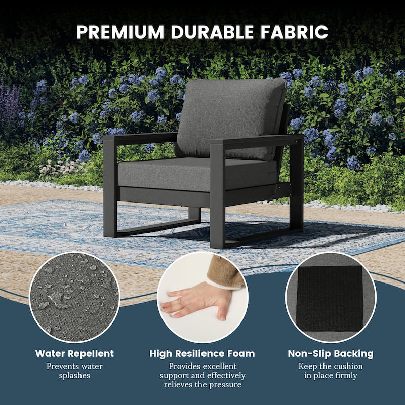 Polytrends Endless Patio Sectional 3-Piece Deep Seating Set with Gray Frame
