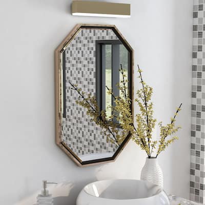 Jave Contemporary 36-inch Octagon Beveled Wall Mirror by Furniture of America