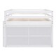 preview thumbnail 107 of 144, Twin/Full Size Low Loft Bed with Retractable Writing Desk and 4 Drawers, Wooden Loft Bedframe w/ Lateral Portable Desk & Shelves