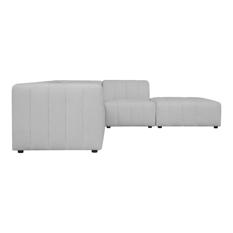 Aurelle Home Lilly Modern Channel-Stitched Modular Sectional - Large Open L-Shape Sofa