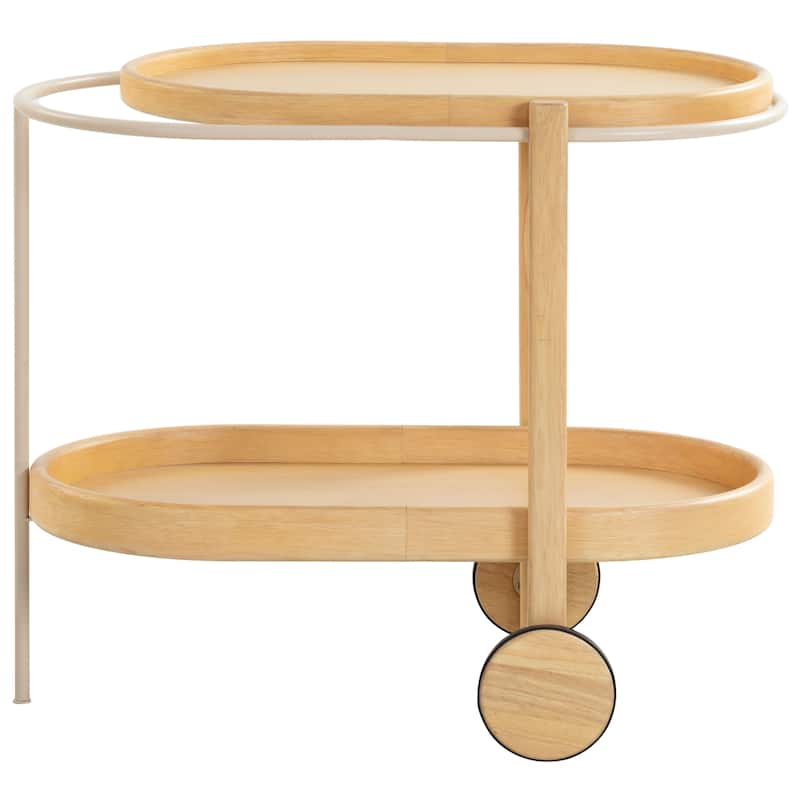 SAFAVIEH Couture Trianna Wood 2-Shelf Bar Cart - 33"W x 20"D x 28"H