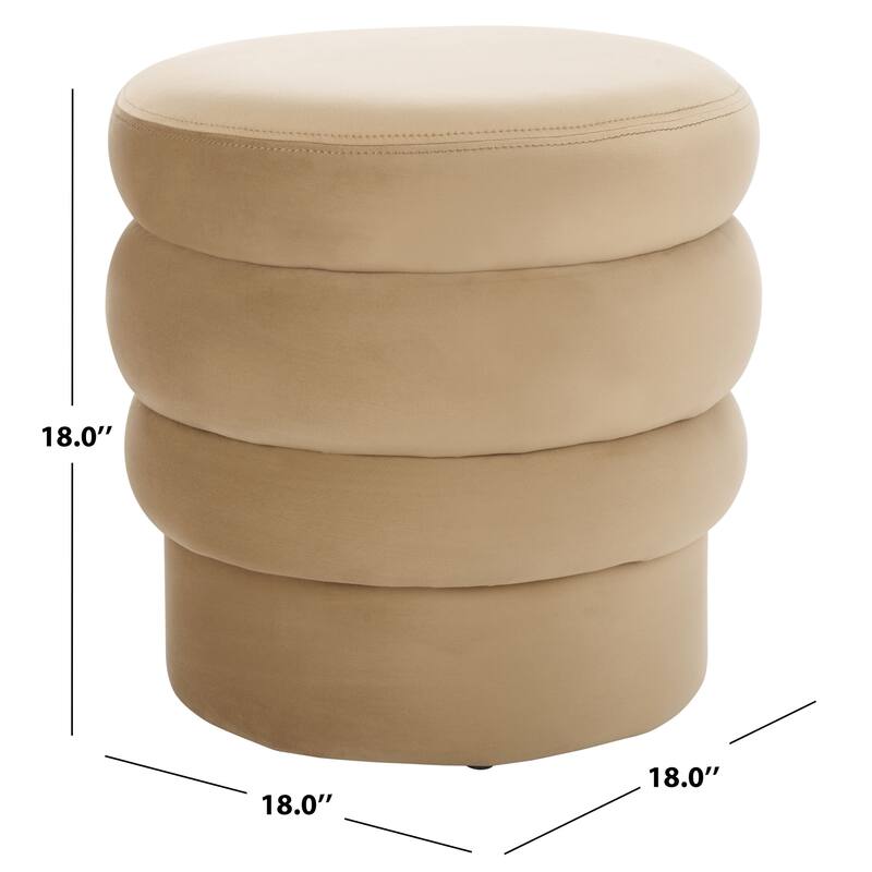 SAFAVIEH Rohan Upholstered Layered Ottoman, Fully Assembled