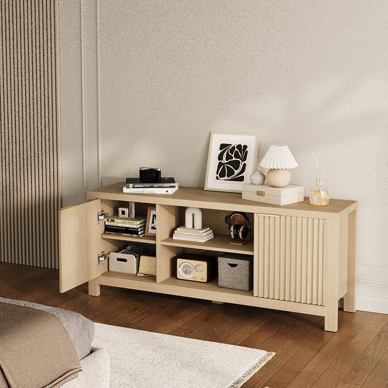 TV Stand for 65 Inch Modern Console Table with Shelves