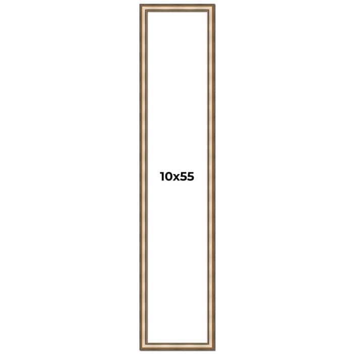 10x55 Frame Gold Solid Wood Shadow Box Width 1.5 Inches | Interior Frame Depth 2 3/8 Inches