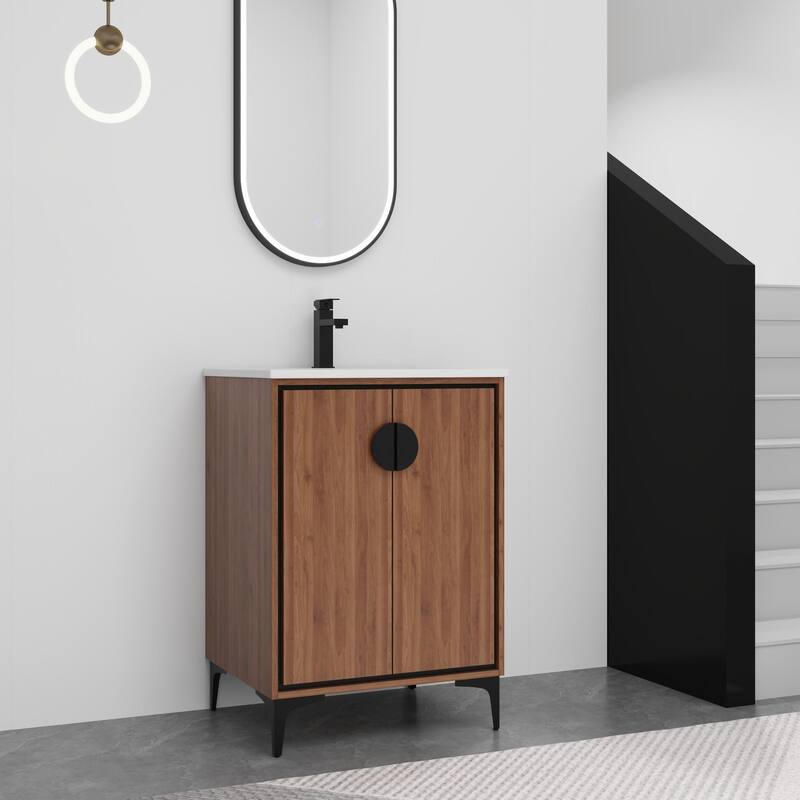 ARTCHIRLY 24/30 Inch Bathroom Vanity with Sink, Freestanding Bathroom Vanity with Soft Close Door and Adjustable Shelf
