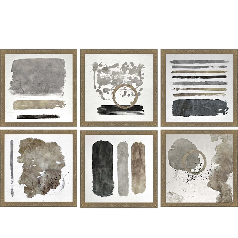 City Loft S/6 Framed Art Under Glass - Grey - 13 X 13 X 1