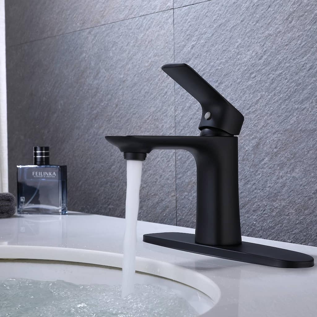 Single Handle Bathroom Sink Faucet With Deck Plate One Holes Bathroom Faucets Modern Vanity Basin Lavatory Mixter Taps