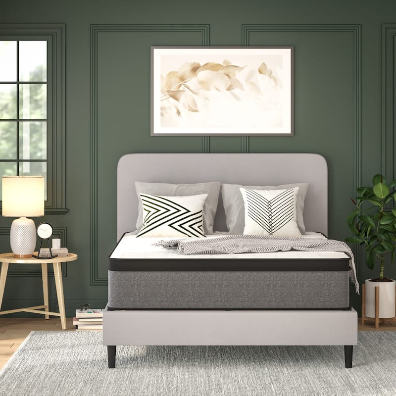 Pocket Spring Hybrid Pressure Relief Euro Pillow Top Mattress in a Box