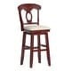 preview thumbnail 16 of 79, Eleanor Napoleon Back Wood Swivel Chair by iNSPIRE Q Classic Bar Height - Antique Berry Red