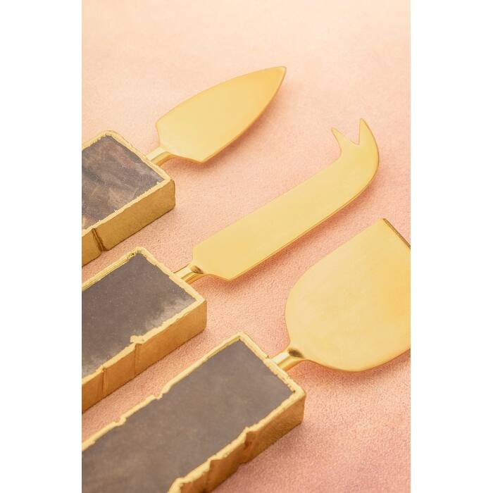 Brittany Agate Cheese Knives, Set of 3 - Sage