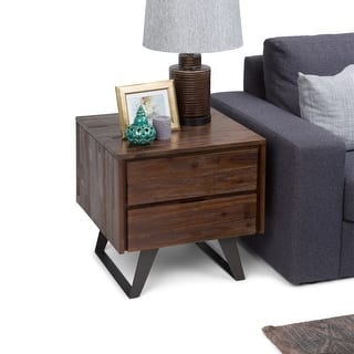 WYNDENHALL Mitchell WOOD and Metal 22 inch Wide Modern Industrial End Side Table
