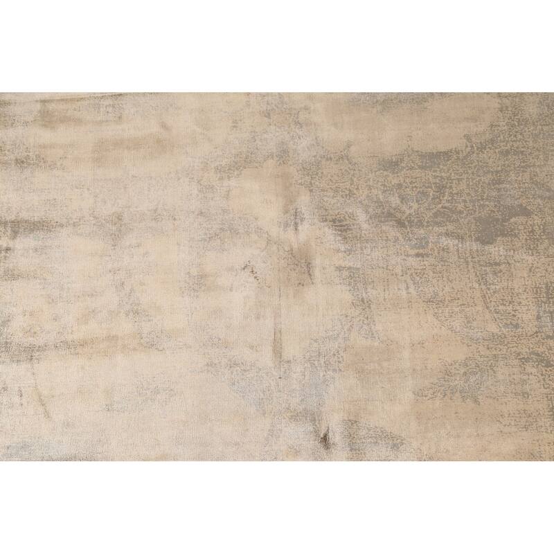 Yellow Abstract Modern Area Rug Handmade Wool Carpet - 5'8"x 7'11"