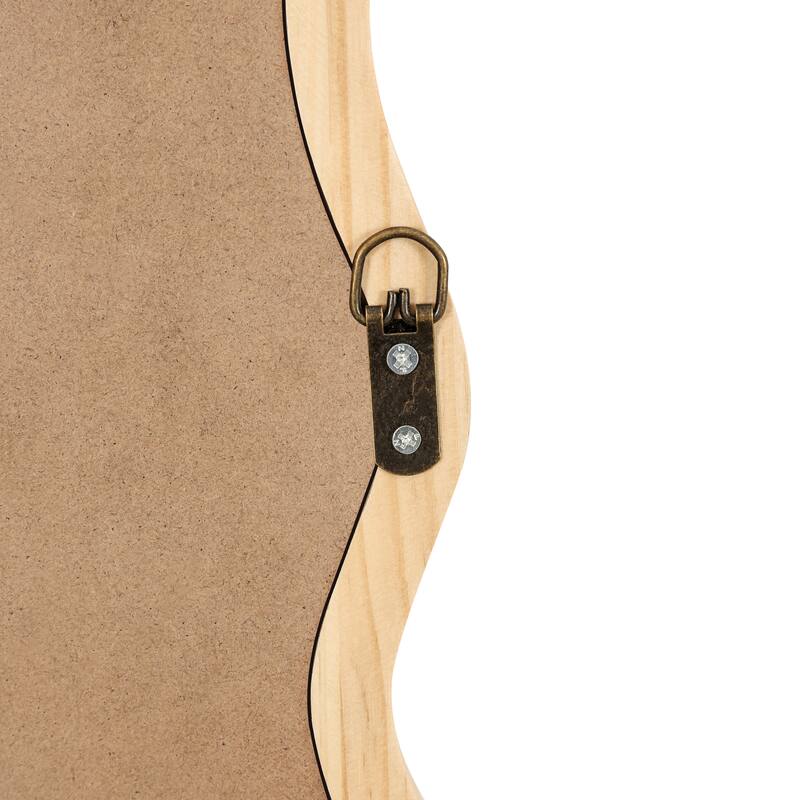 Roomfitters 40" x 28" Solid Wood Wavy Rectangle Mirror, Modern Wall Decor for Bathroom & Entryway, Natural Woo