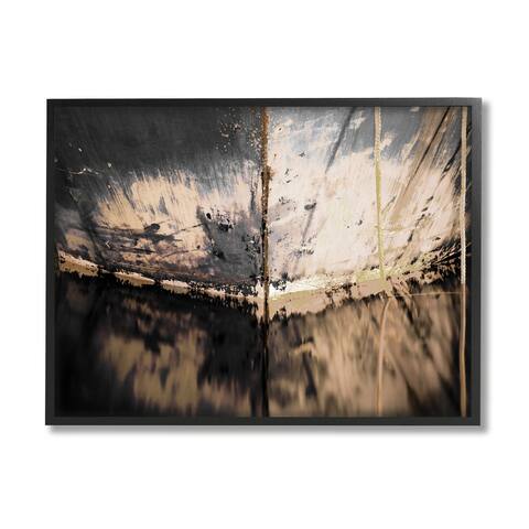 Stupell Industries Abstract Boat Underside Reflection Distressed Murky Lake Framed Wall Art - Black