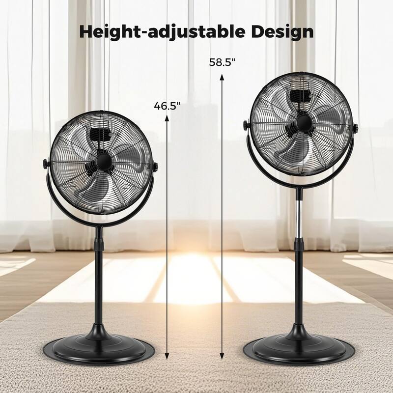 Gymax 18'' High Velocity Pedestal Fan w/3 Speeds 360 Degree Tilt &