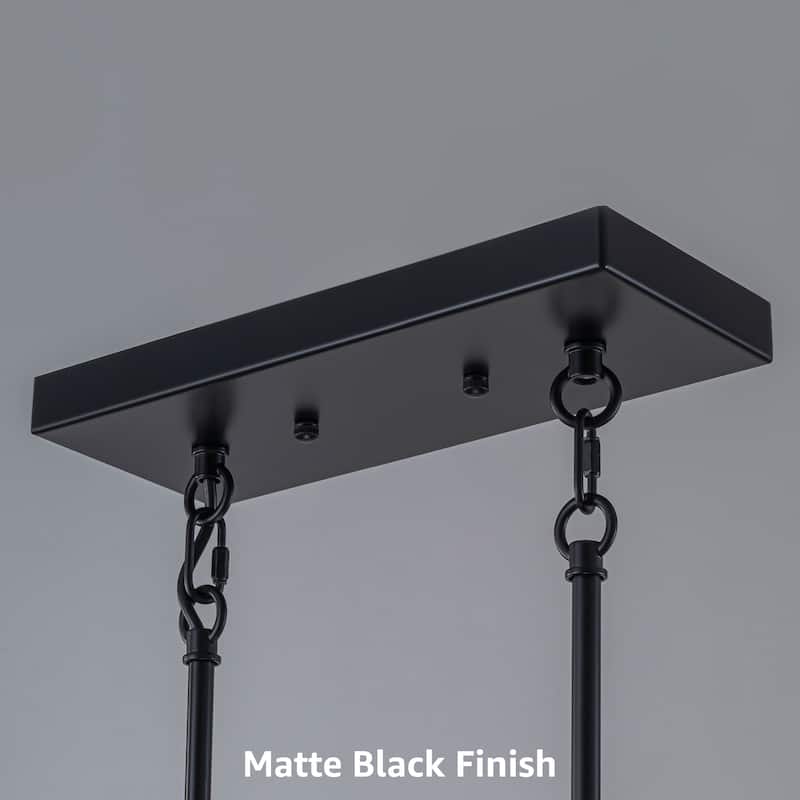 Starsky 6-Light Farmhouse Linear Pendant Light with Double-Row Glass Shades