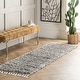 preview thumbnail 10 of 40, Brooklyn Rug Co Thelma Modern Shag Tassel Area Rug 2' 6" x 12' Runner - Grey